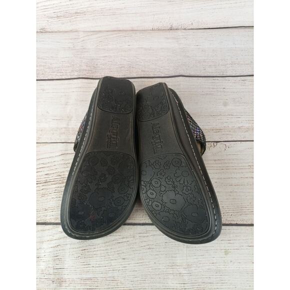 Alegria Womens Classic Brilliant Snake Clogs Sz 35 (US 5) Metallic Black - Picture 8 of 9